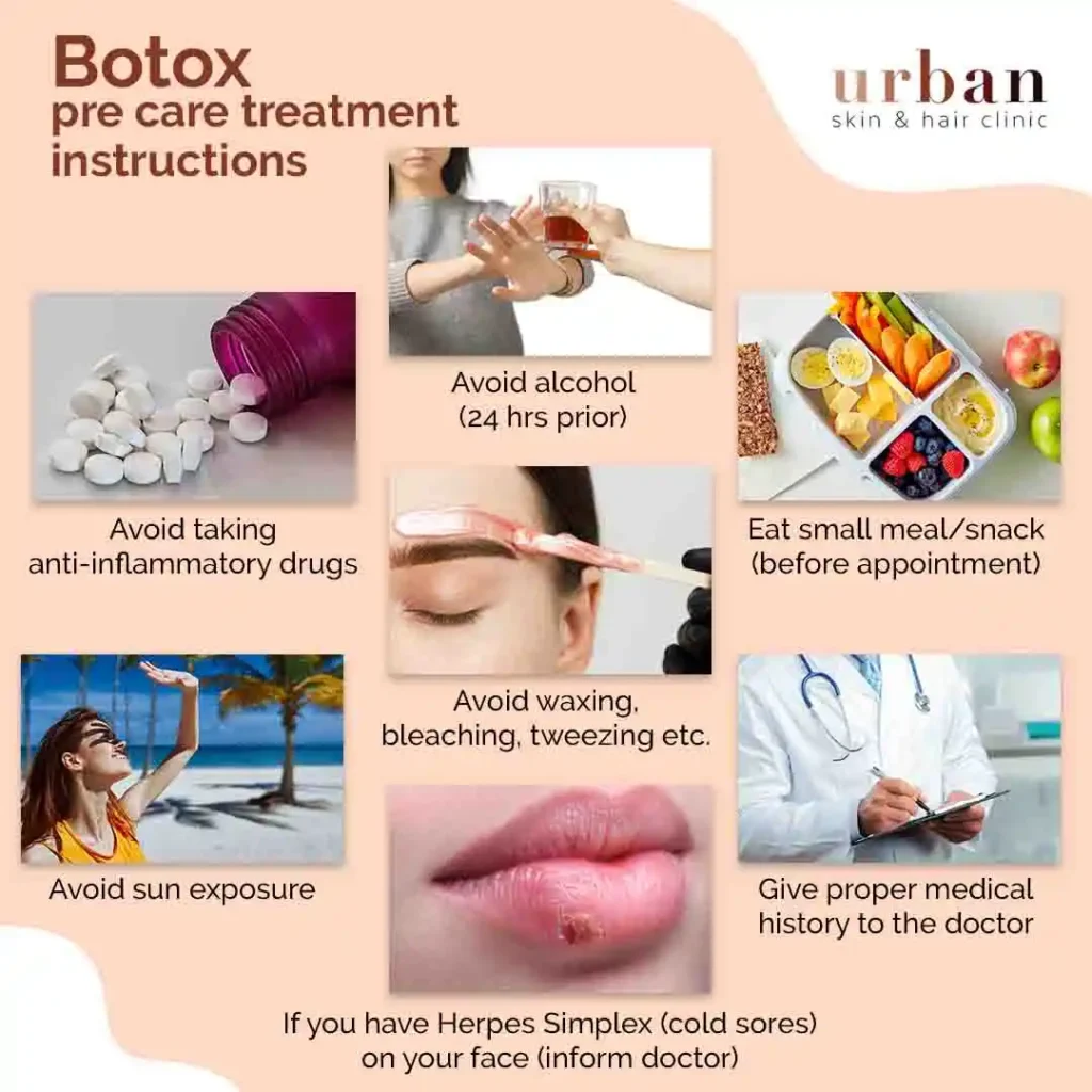 Botox pre care treatment instructions