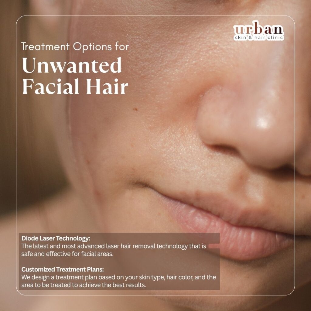 Treatment options for unwanted facial hair