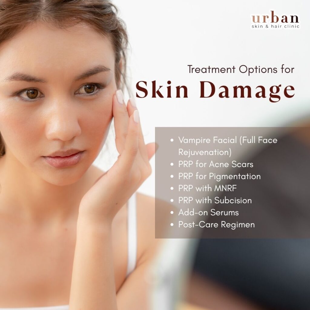 Treatment options for skin damge